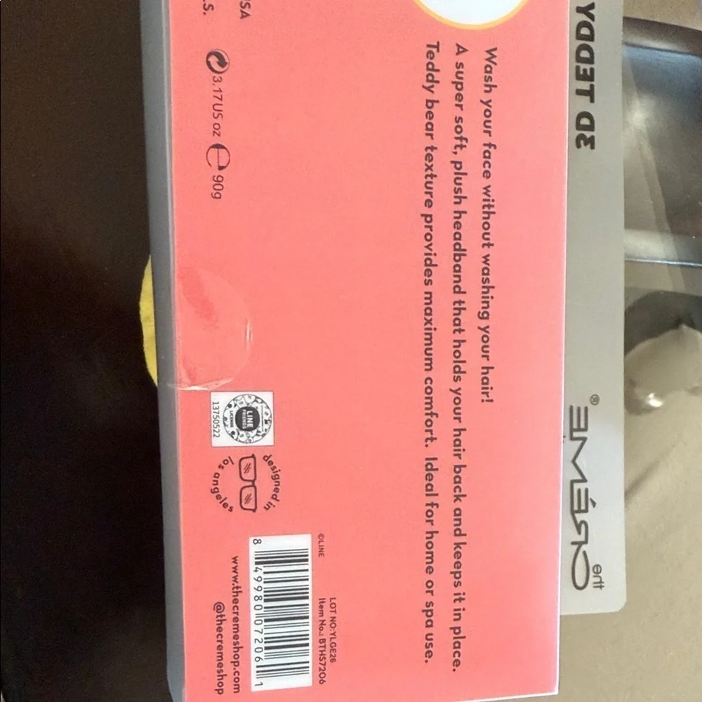 3D Teddy Spa Headband - Yellow and Orange - The Crème Shop *NEW*